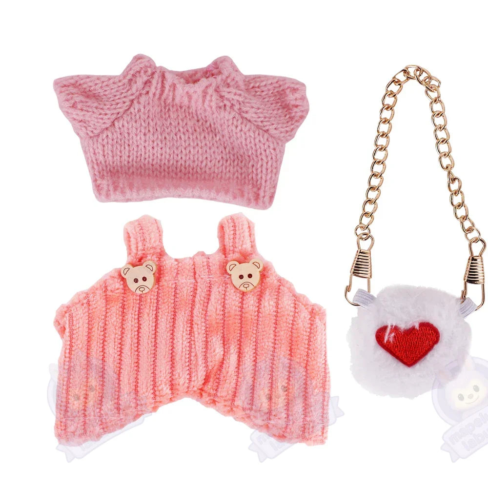 Vêtements de poupée en peluche 17cm, accessoires de tenue, Mini Vêtements de poupée en peluche 17cm, accessoires de tenue, Mini