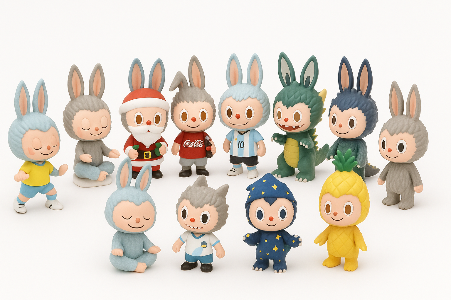 toutes les figurines de collection, représenté ensemble