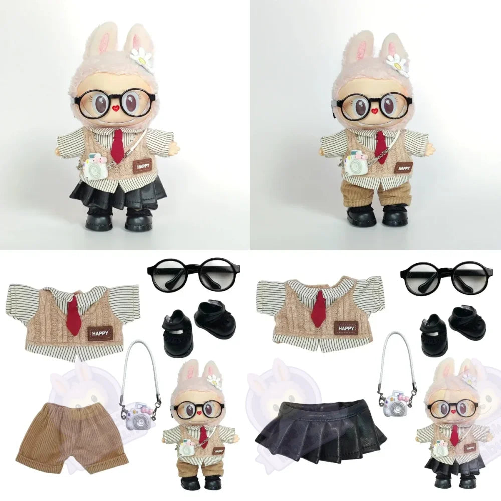 Accessoires preppy pour Labubu 17 cm-MaPelucheLabubu.fr | Adoptez votre Labubu : Peluches et Figurines Uniques