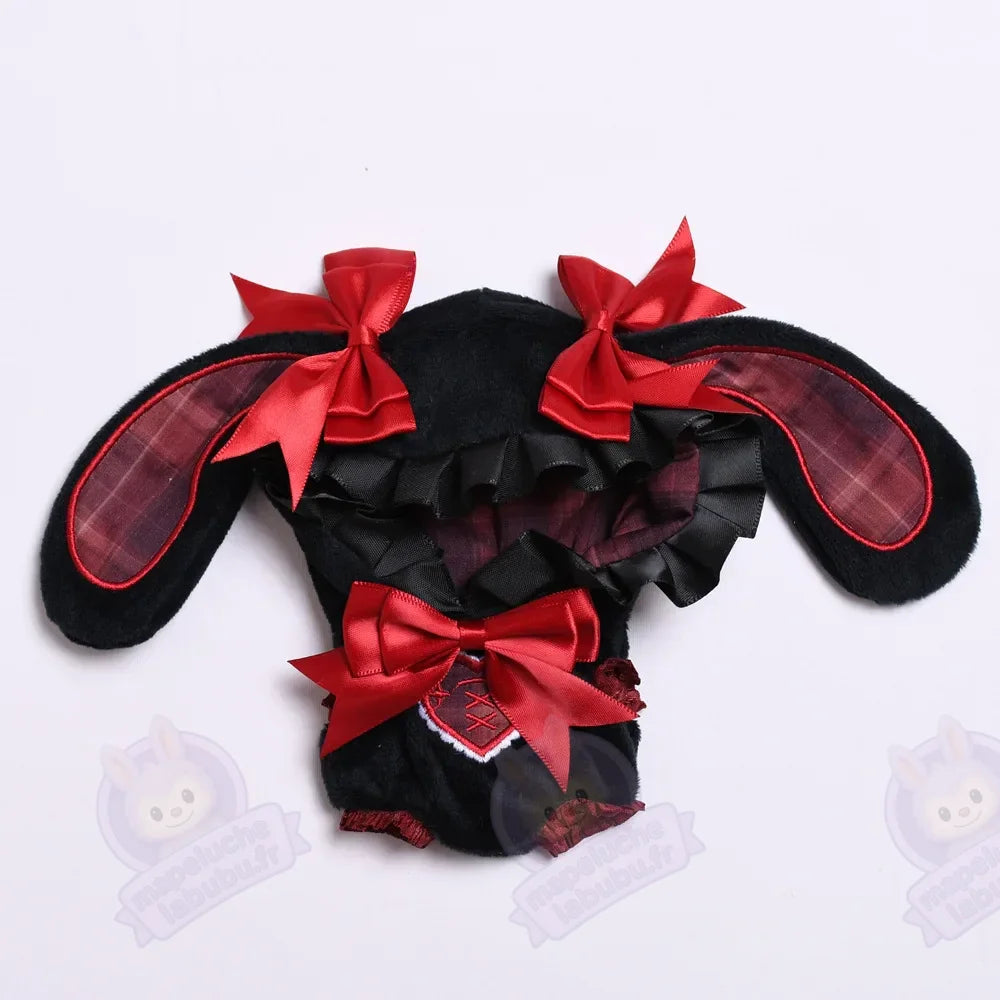 Combinaison Labubu lapin rouge & noir-MaPelucheLabubu.fr | Adoptez votre Labubu : Peluches et Figurines Uniques