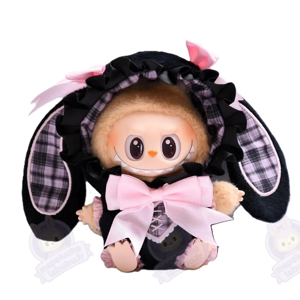 Combinaison Labubu lapin rouge & noir-MaPelucheLabubu.fr | Adoptez votre Labubu : Peluches et Figurines Uniques