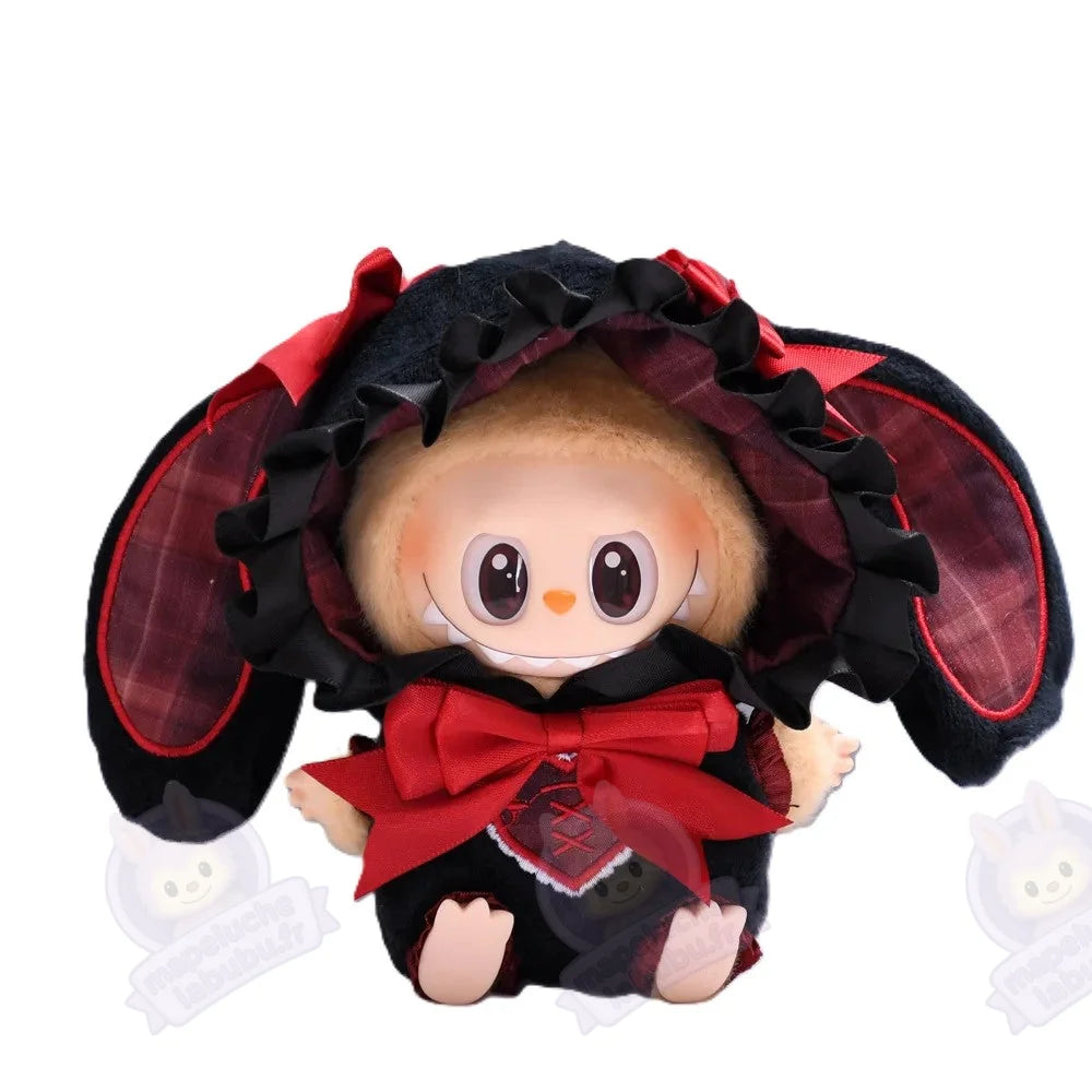 Combinaison Labubu lapin rouge & noir-MaPelucheLabubu.fr | Adoptez votre Labubu : Peluches et Figurines Uniques
