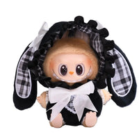 Combinaison Labubu lapin rouge & noir - MaPelucheLabubu.fr | Adoptez votre Labubu : Peluches et Figurines Uniques