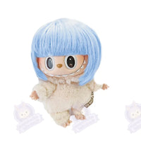 Perruque manga pour Labubu - modèle blue - MaPelucheLabubu.fr | Adoptez votre Labubu : Peluches et Figurines Uniques