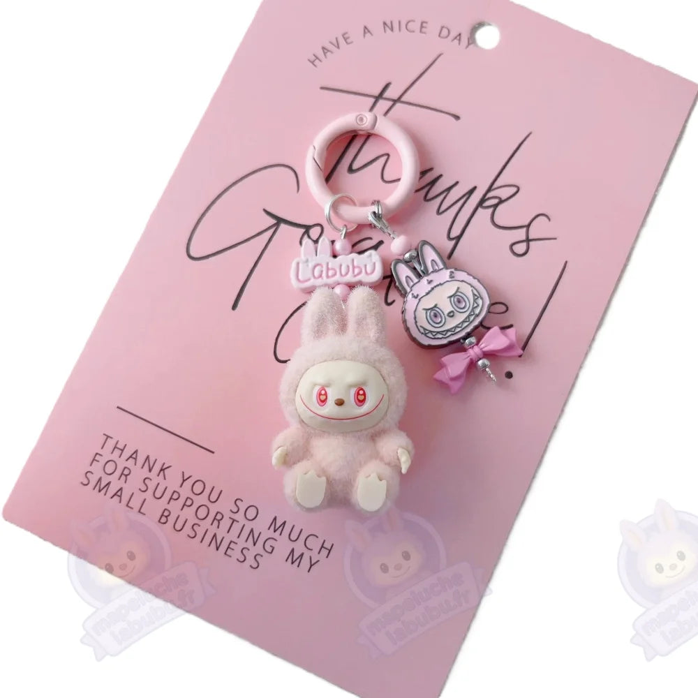 Porte-clé Labubu gris-MaPelucheLabubu.fr | Adoptez votre Labubu : Peluches et Figurines Uniques