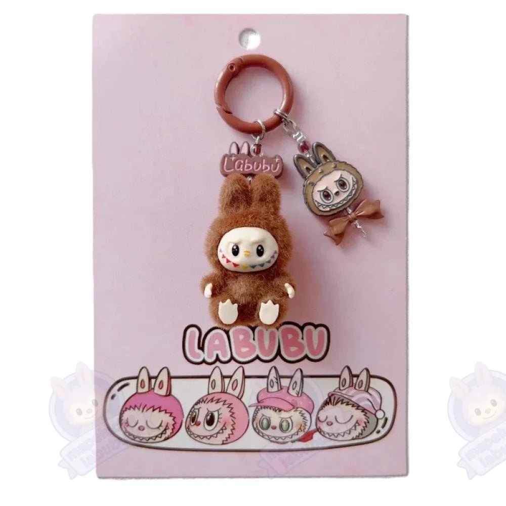 Porte-clé Labubu gris-MaPelucheLabubu.fr | Adoptez votre Labubu : Peluches et Figurines Uniques