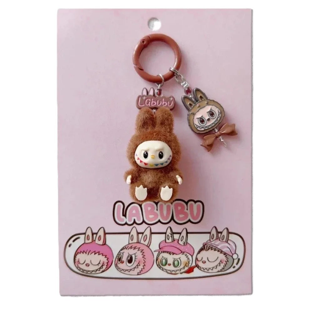Porte-clé Labubu gris-MaPelucheLabubu.fr | Adoptez votre Labubu : Peluches et Figurines Uniques