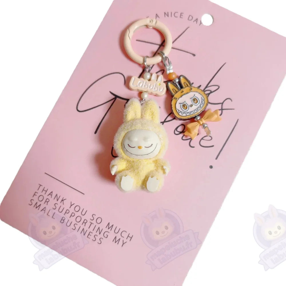 Porte-clé Labubu gris-MaPelucheLabubu.fr | Adoptez votre Labubu : Peluches et Figurines Uniques