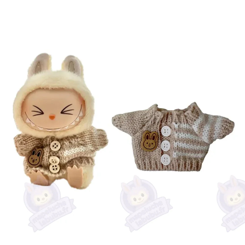 Pull en laine marron Labubu-MaPelucheLabubu.fr | Adoptez votre Labubu : Peluches et Figurines Uniques