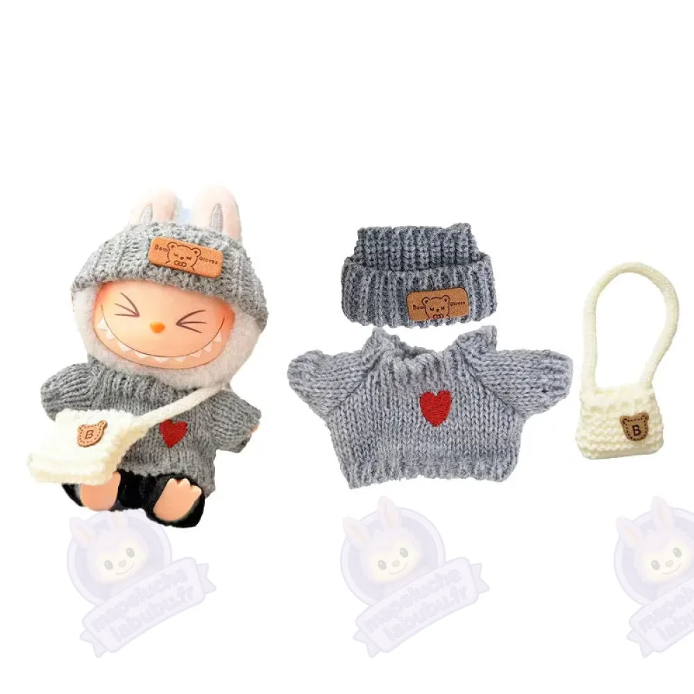 Pull en laine marron Labubu-MaPelucheLabubu.fr | Adoptez votre Labubu : Peluches et Figurines Uniques