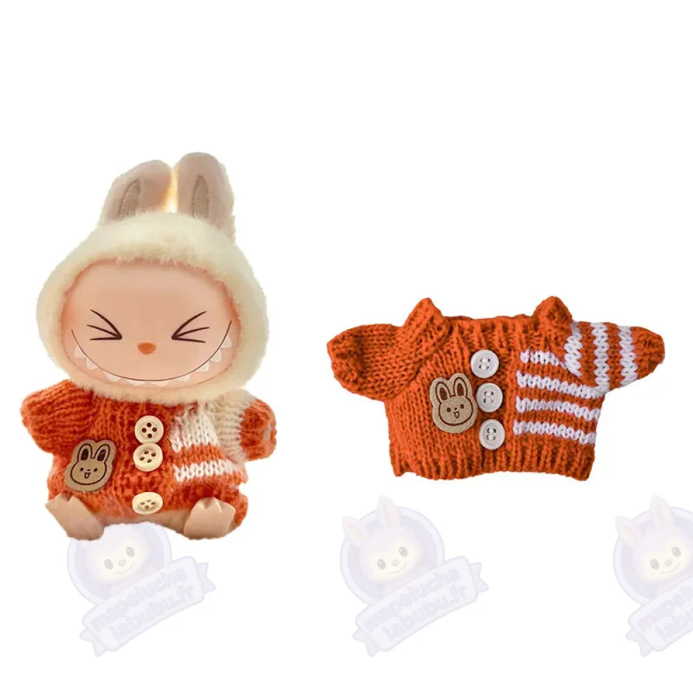 Pull en laine marron Labubu-MaPelucheLabubu.fr | Adoptez votre Labubu : Peluches et Figurines Uniques