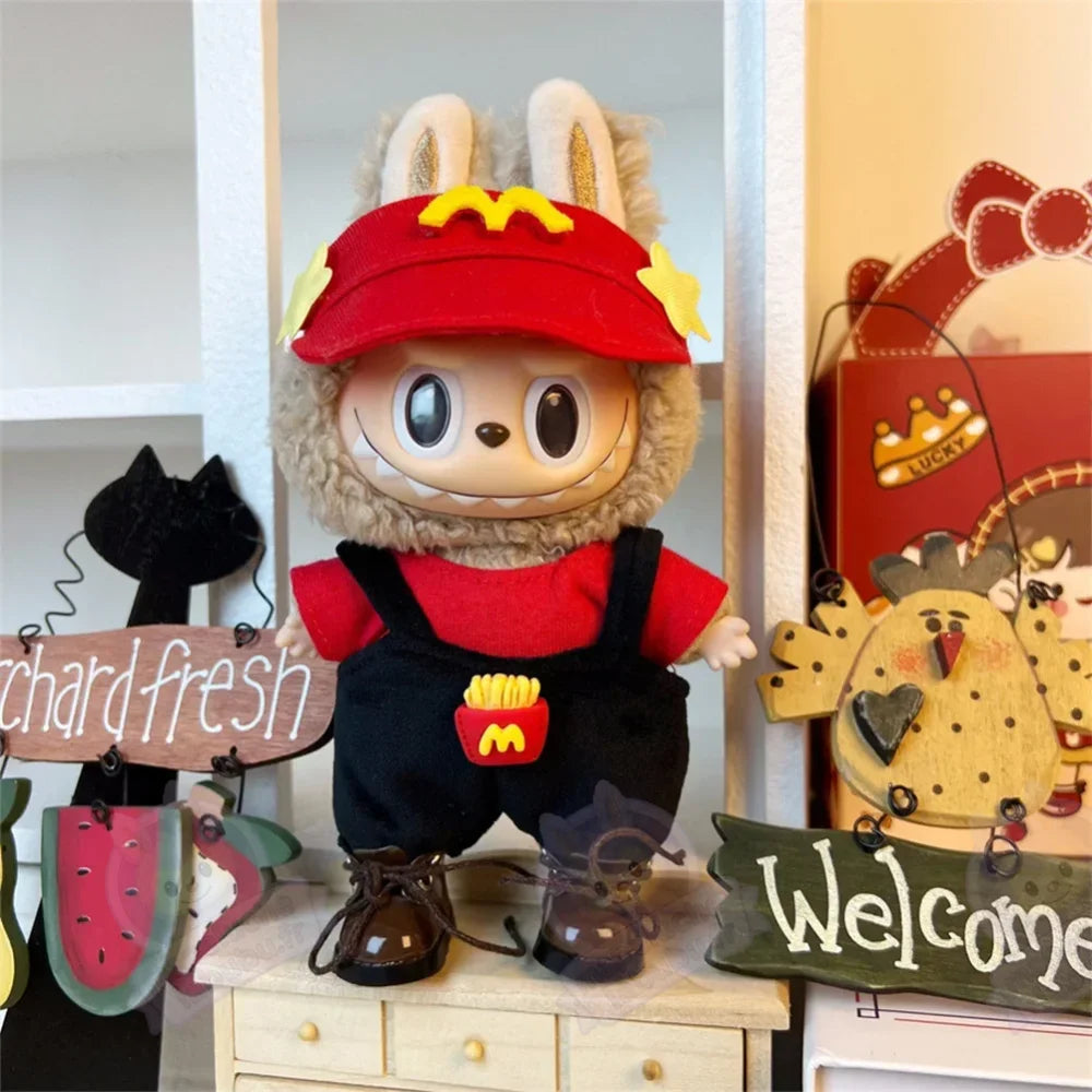 Tablier et casquette Mcdo Labubu-MaPelucheLabubu.fr | Adoptez votre Labubu : Peluches et Figurines Uniques