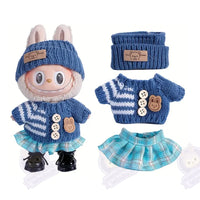 Vêtement labubu en laine orange - modèle no doll 17-246 / 15 / 17 cm - MaPelucheLabubu.fr | Adoptez votre Labubu : Peluches et Figurines Uniques