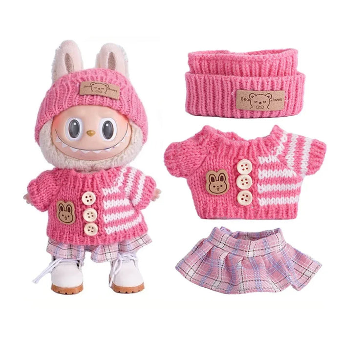 Habits rose pour labubu-MaPelucheLabubu.fr | Adoptez votre Labubu : Peluches et Figurines Uniques
