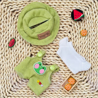 Vétements labubu séries fruits - modèle green frog / Poupée non inclus - MaPelucheLabubu.fr | Adoptez votre Labubu : Peluches et Figurines Uniques